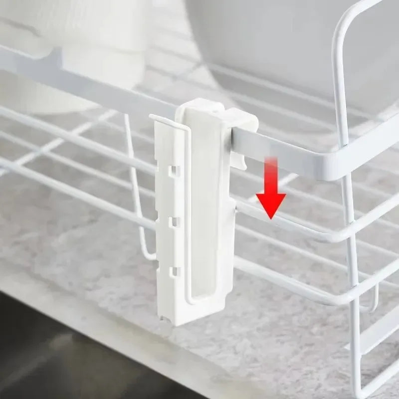 Adjustable Length Plastic Cup Holder Sink Dish Rack - Kitchen Bathroom Organizer for Cup Mug Bottle Drying Drainer Space Saver