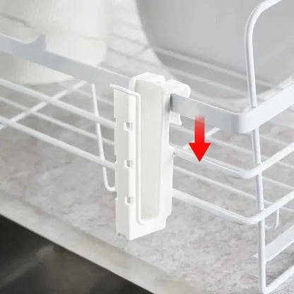 Adjustable Length Plastic Cup Holder Sink Dish Rack - Kitchen Bathroom Organizer for Cup Mug Bottle Drying Drainer Space Saver