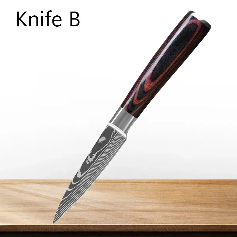Professional Kitchen Knives Stainless Steel Knife Fruit Peeling Meat Cleaver Knife Boning Knife Paring Cooking Knives