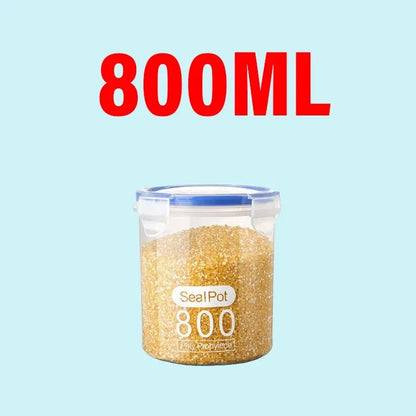Plastic Sealed Tank Large Capacity Crisper Kitchen Organize Grain Storage Box with Scale Sealed Box Clear Jar Spice Container