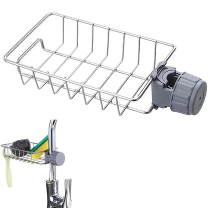 1PC Kitchen Sink Drain Holder Adjustable Height Flexible and Rotatable Hanging Faucet Rack  Suitable for Soap Sponges Brushes