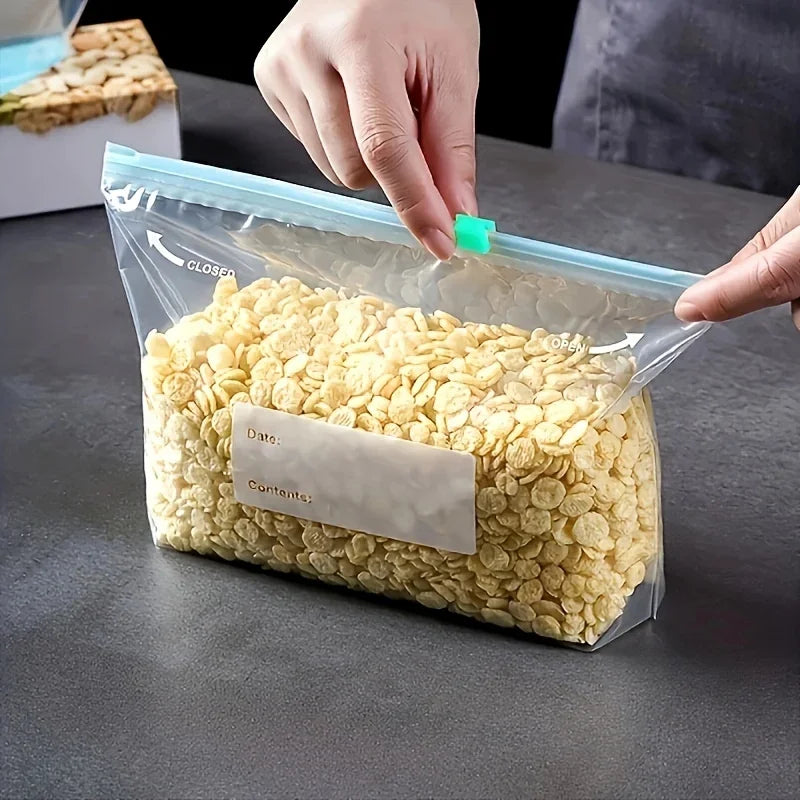 Reusable Food Storage Bags with Zipper, Leak-Proof & Airtight Kitchen Freshness Bags ,Refrigerator Fresh Wrap