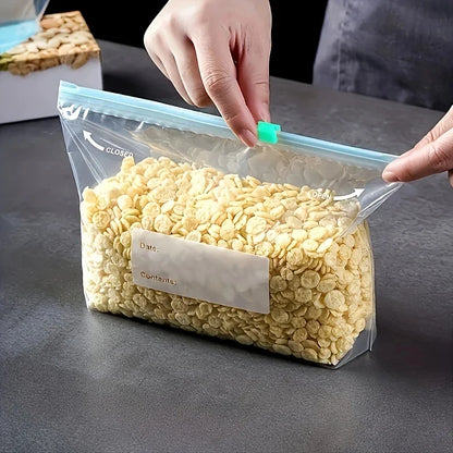 Reusable Food Storage Bags with Zipper, Leak-Proof & Airtight Kitchen Freshness Bags ,Refrigerator Fresh Wrap