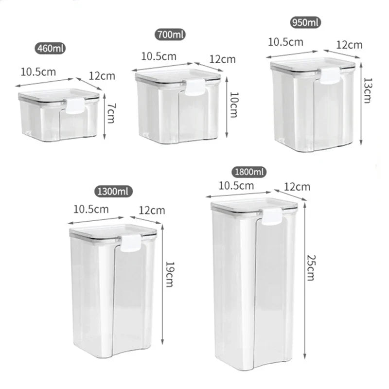Sealed Jars Kitchen Grain Storage Organizer Large Tank Plastic Moisture-proof Storage Box Household Seasoning Jars Set 2030