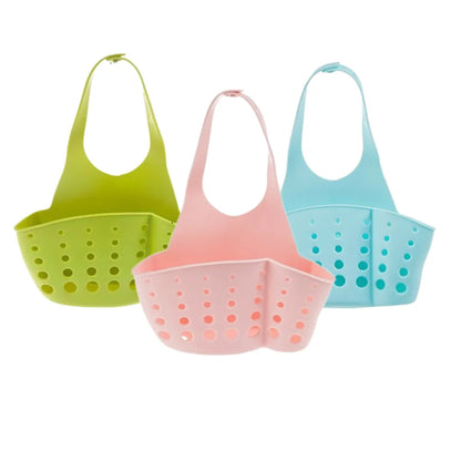 Home Storage Drain Basket Kitchen Sink Holder Adjustable Soap Sponge Shlf Hanging Drain Basket Bag Kitchen Accessories 2030