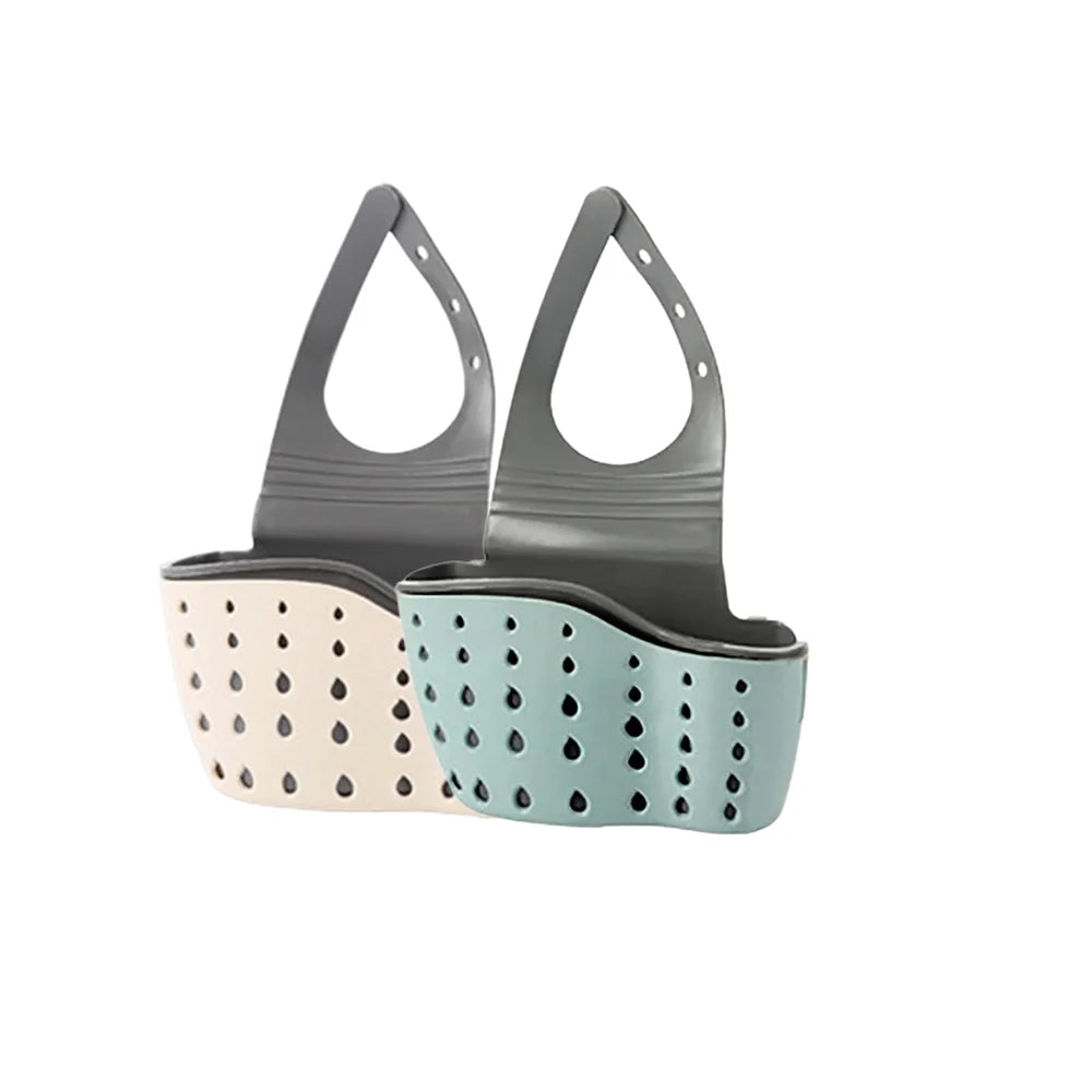 Home Storage Drain Basket Kitchen Sink Holder Adjustable Soap Sponge Shlf Hanging Drain Basket Bag Kitchen Accessories 2030