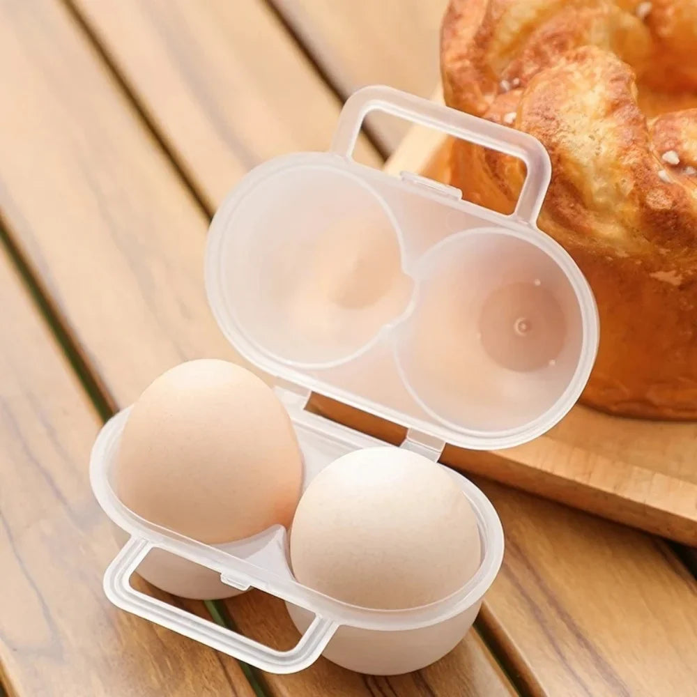 Dual Compartment Egg Storage Box Household Collection Egg Tools Plastic Egg Containers Portable Outdoor Shock-absorbing Storage