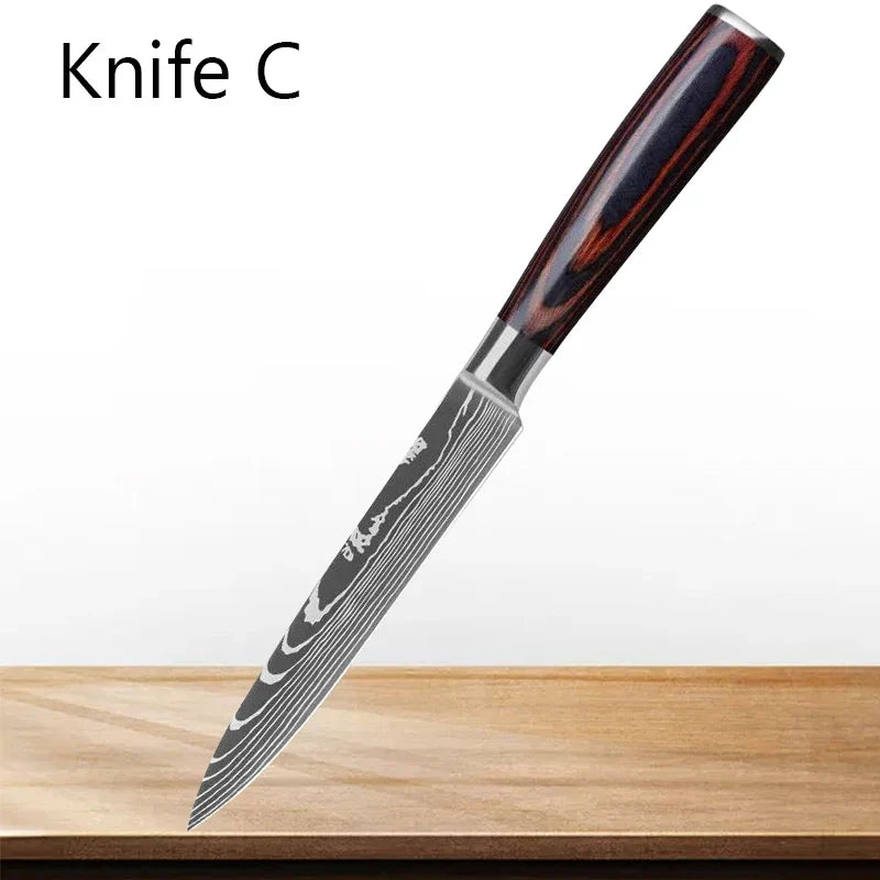 Professional Kitchen Knives Stainless Steel Knife Fruit Peeling Meat Cleaver Knife Boning Knife Paring Cooking Knives