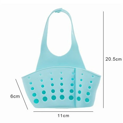 Home Storage Drain Basket Kitchen Sink Holder Adjustable Soap Sponge Shlf Hanging Drain Basket Bag Kitchen Accessories 2030
