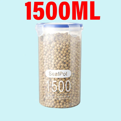Plastic Sealed Tank Large Capacity Crisper Kitchen Organize Grain Storage Box with Scale Sealed Box Clear Jar Spice Container