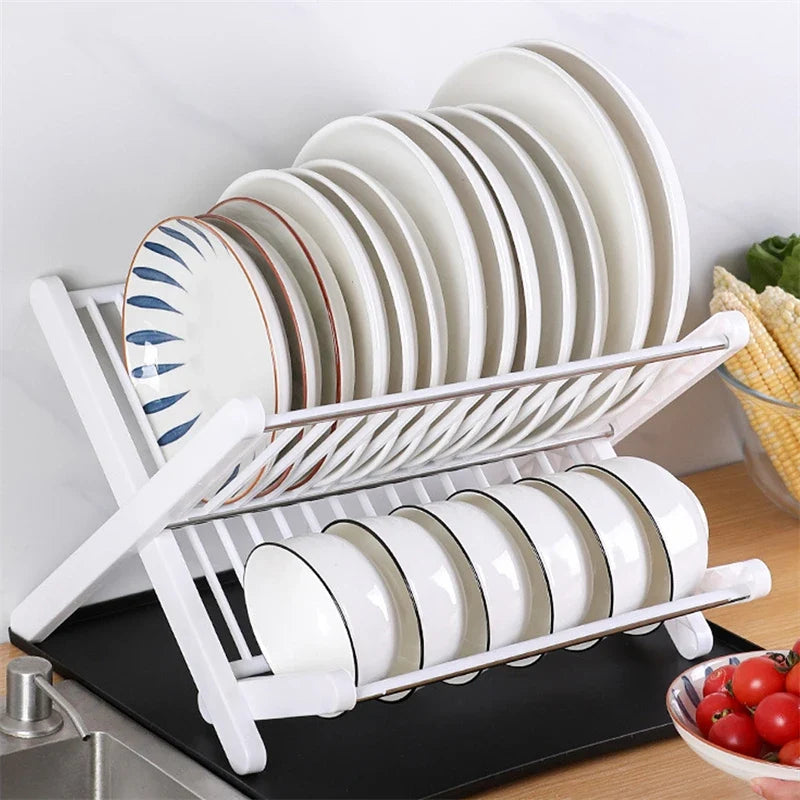 Kitchen Organizer Sink Dish Drying Rack Sink Drain Shelf Bowl Plates Shelf Storage Drawer Desktop Adjustable Holder Accessories