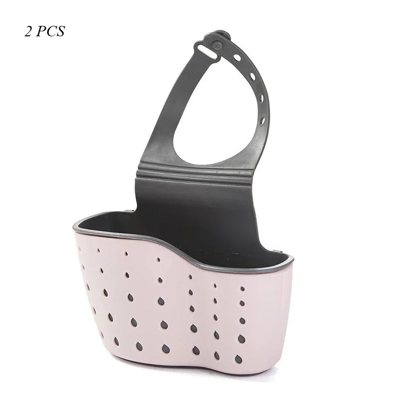 Adjustable Kitchen Sink Draining Hanging Basket Rubber Sink Bag Soap Sponge Shelf Faucet Holder - Bathroom Accessory