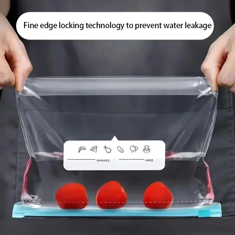Reusable Food Storage Bags with Zipper, Leak-Proof & Airtight Kitchen Freshness Bags ,Refrigerator Fresh Wrap