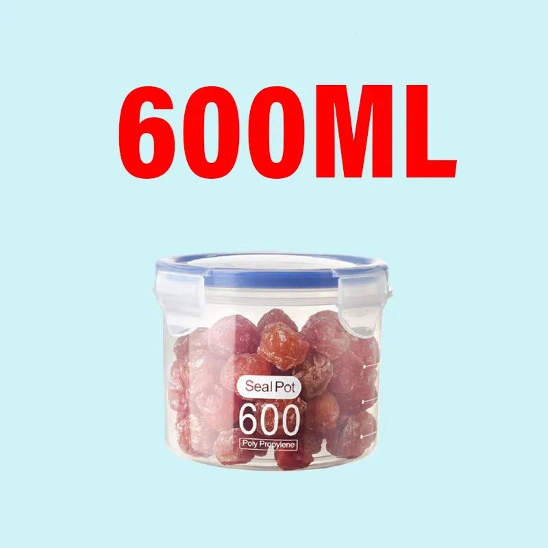 Plastic Sealed Tank Large Capacity Crisper Kitchen Organize Grain Storage Box with Scale Sealed Box Clear Jar Spice Container