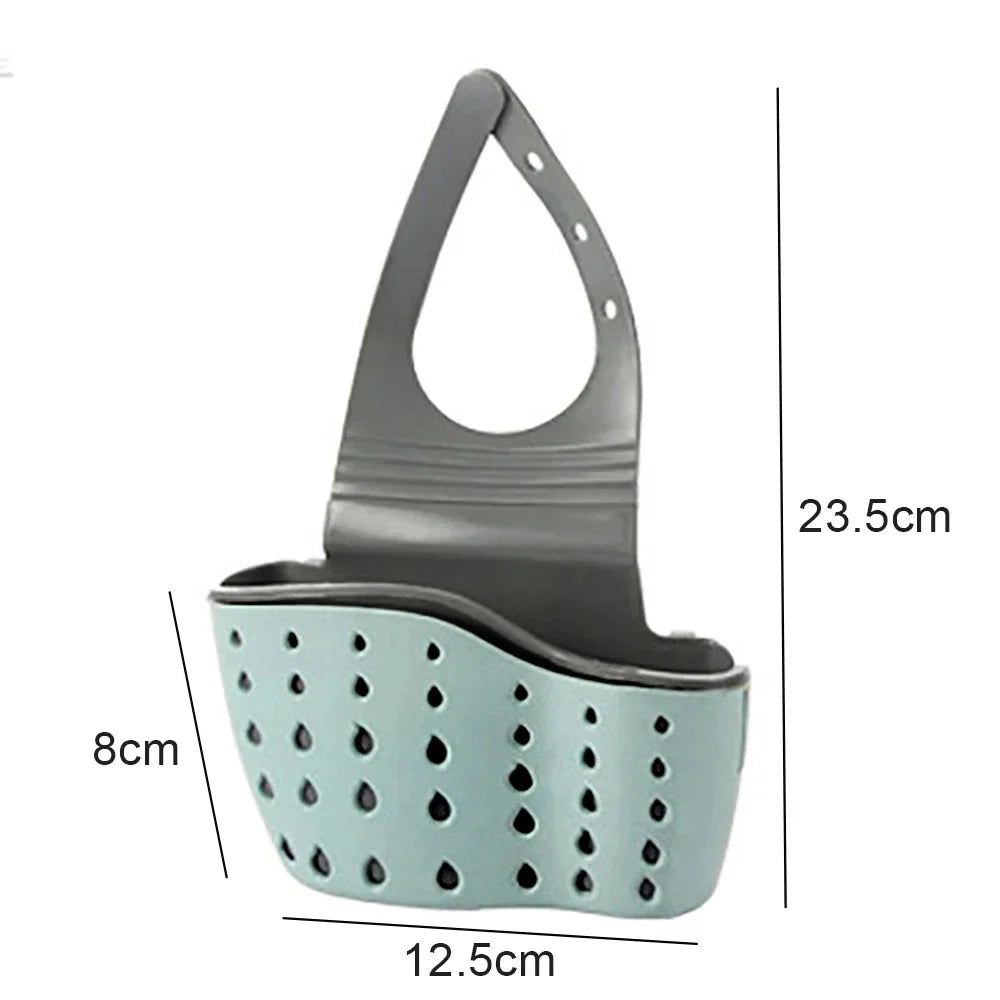 Home Storage Drain Basket Kitchen Sink Holder Adjustable Soap Sponge Shlf Hanging Drain Basket Bag Kitchen Accessories 2030