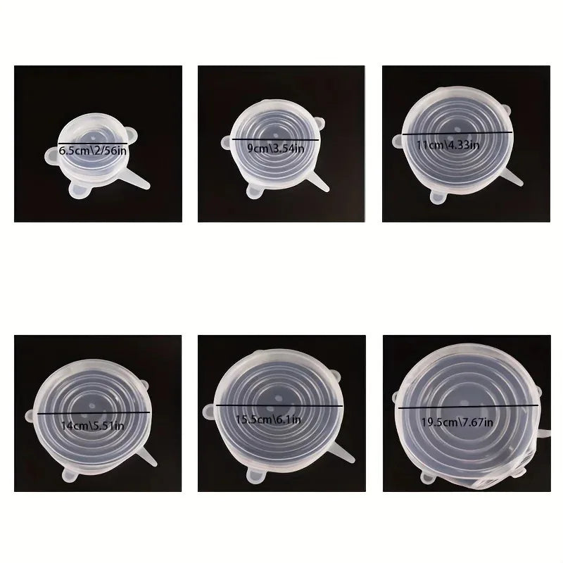Kitchen Microwave Food Covers Bowl Caps Elastic Silicone Lid Cap Universal Adaptable Lids Silicone Cover Stretch Lids
