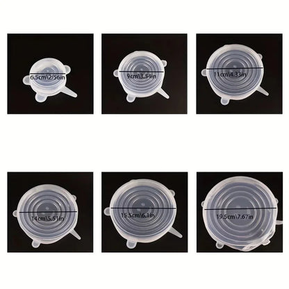 Kitchen Microwave Food Covers Bowl Caps Elastic Silicone Lid Cap Universal Adaptable Lids Silicone Cover Stretch Lids