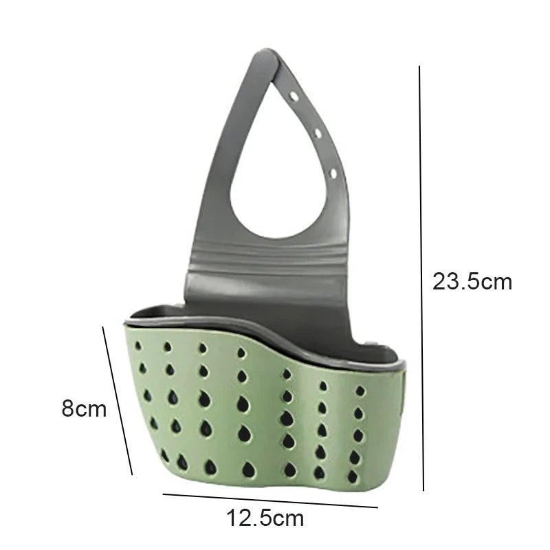 Home Storage Drain Basket Kitchen Sink Holder Adjustable Soap Sponge Shlf Hanging Drain Basket Bag Kitchen Accessories 2030