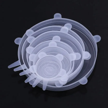 Kitchen Microwave Food Covers Bowl Caps Elastic Silicone Lid Cap Universal Adaptable Lids Silicone Cover Stretch Lids