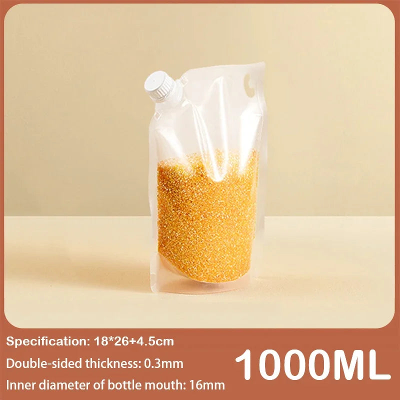 Portable Grain Storage Bag Airtight Containers With Handle Rotary Cover Large Capacity Grain Storage Pouch Fresh Keeping Bags