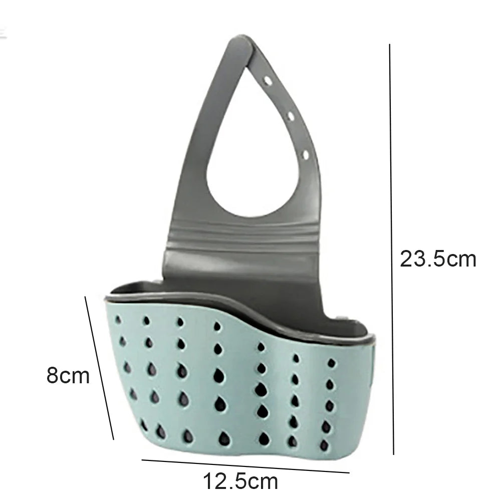 Home Storage Drain Basket Kitchen Sink Holder Adjustable Soap Sponge Shlf Hanging Drain Basket Bag Kitchen Accessories 2030