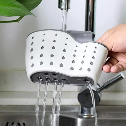Adjustable Kitchen Sink Draining Hanging Basket Rubber Sink Bag Soap Sponge Shelf Faucet Holder - Bathroom Accessory