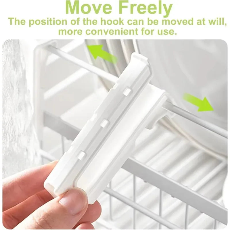 Adjustable Length Plastic Cup Holder Sink Dish Rack - Kitchen Bathroom Organizer for Cup Mug Bottle Drying Drainer Space Saver