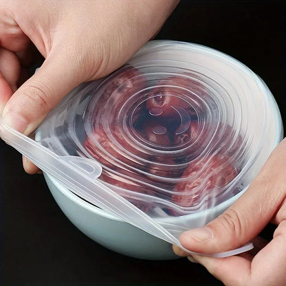 Kitchen Microwave Food Covers Bowl Caps Elastic Silicone Lid Cap Universal Adaptable Lids Silicone Cover Stretch Lids
