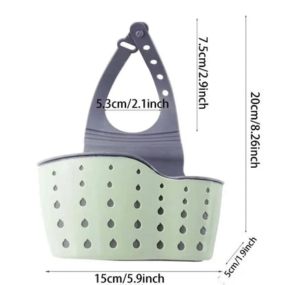 Adjustable Kitchen Sink Draining Hanging Basket Rubber Sink Bag Soap Sponge Shelf Faucet Holder - Bathroom Accessory