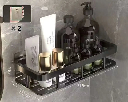 Bathroom Shelf No Drill Wall Mounted Shampoo Bottle Shower Corner Rack Toilet Storage Rack Aluminum Bathroom Kitchen Accessories