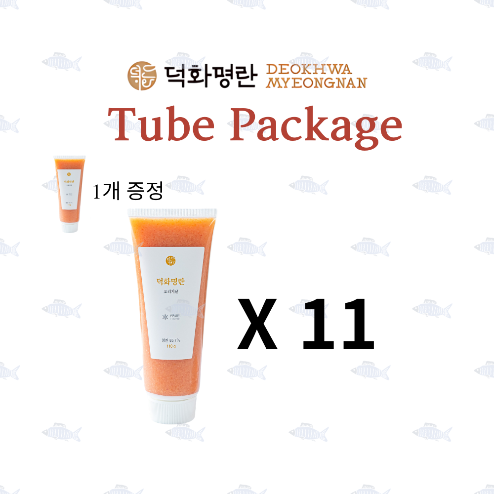 Deokhwa Pollack Roe Tube Package:  덕화 명란 세일  - 튜브 명란 11개 +|튜브 1개 증정