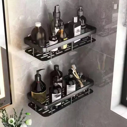 Bathroom Shelf No Drill Wall Mounted Shampoo Bottle Shower Corner Rack Toilet Storage Rack Aluminum Bathroom Kitchen Accessories