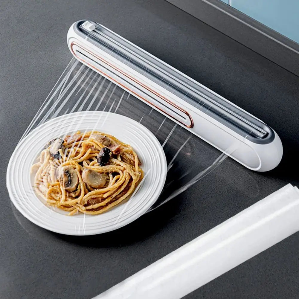 Magnetic Refillable Plastic Wrap Dispenser With Cutter Tin Aluminum Foil Dispenser Cutter Film Wrap Dispenser Kitchen Tool