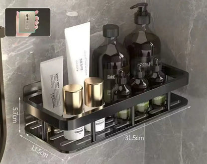 Bathroom Shelf No Drill Wall Mounted Shampoo Bottle Shower Corner Rack Toilet Storage Rack Aluminum Bathroom Kitchen Accessories