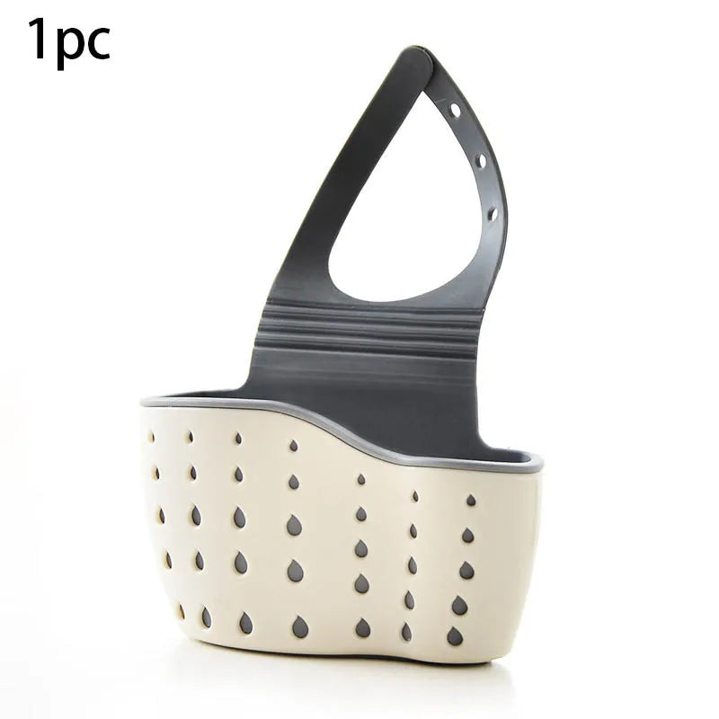 Adjustable Kitchen Sink Draining Hanging Basket Rubber Sink Bag Soap Sponge Shelf Faucet Holder - Bathroom Accessory