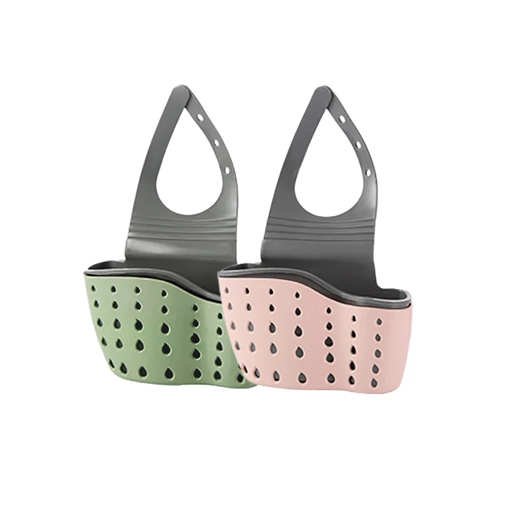 Home Storage Drain Basket Kitchen Sink Holder Adjustable Soap Sponge Shlf Hanging Drain Basket Bag Kitchen Accessories 2030