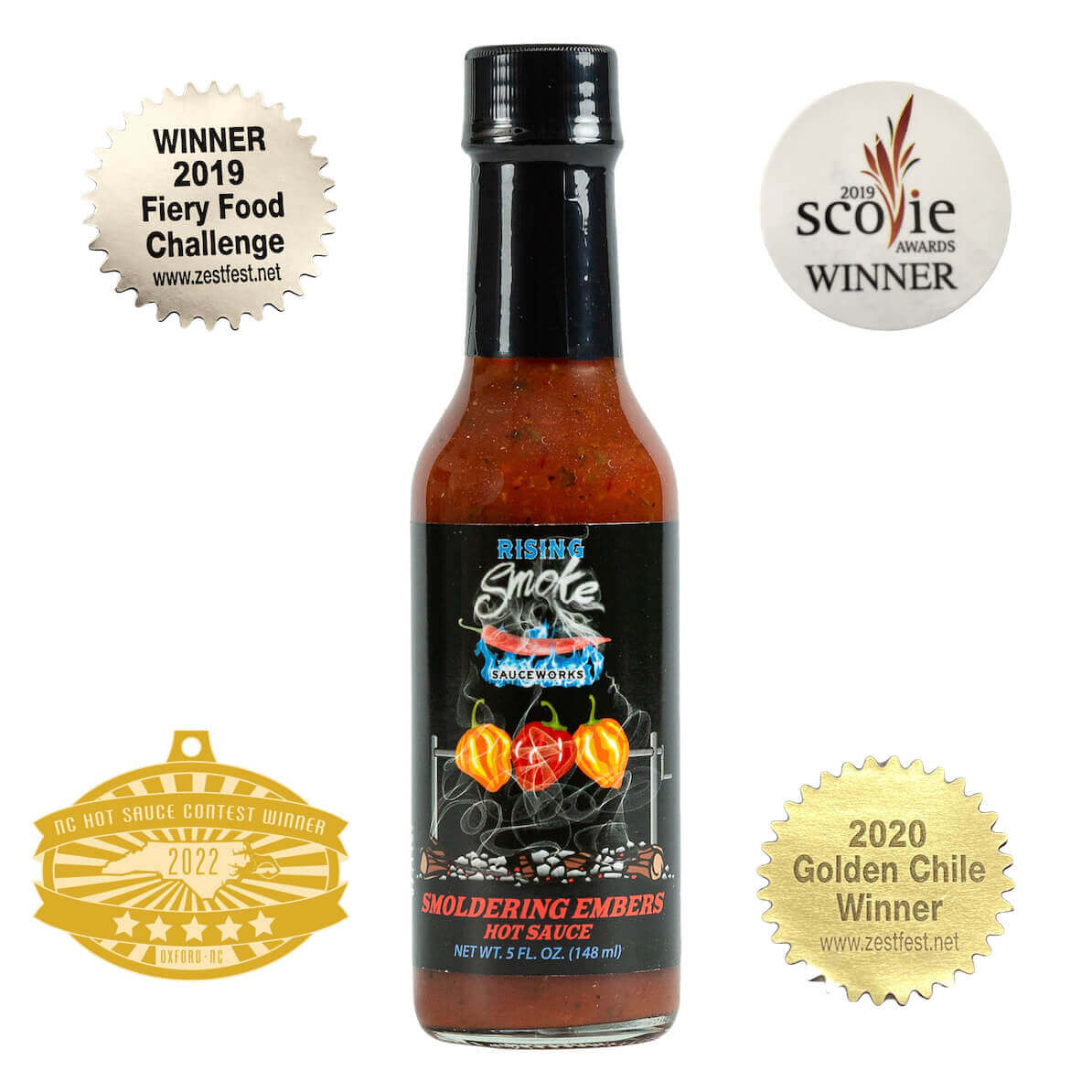 Smoldering Embers - Habanero Tomato Basil Hot Sauce (Medium)
