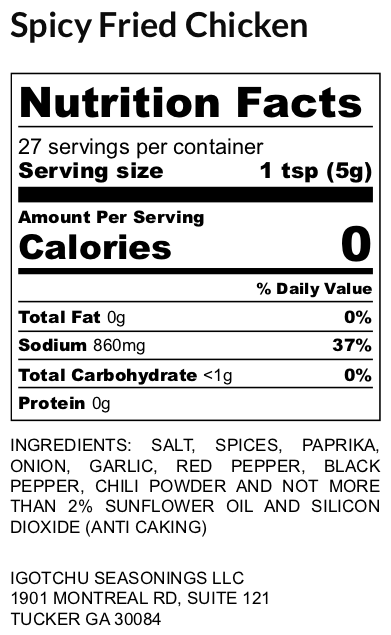 Igotchu Spicy Fried Chicken seasoning