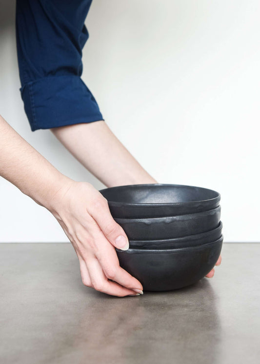 Black Matte Stoneware Bowl - MEALTONES