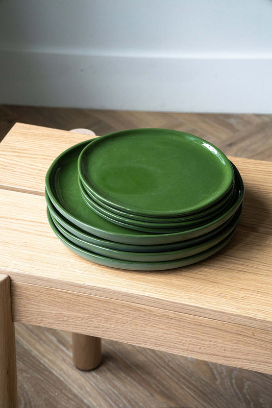 Handmade Porcelain Dinner Plates. Green - MEALTONES