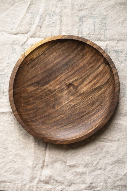 Hand Carved Wooden Plate