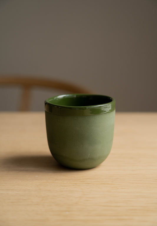 Handmade Porcelain Coffee Cup. Green - MEALTONES
