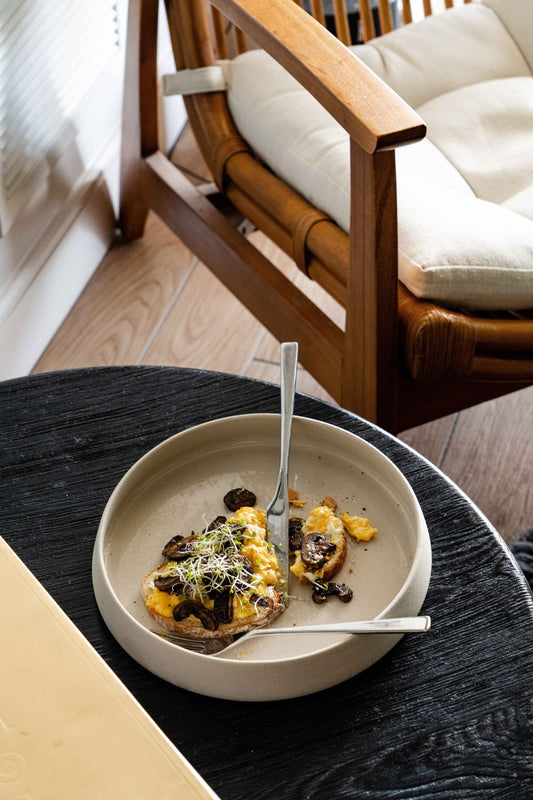 Handmade Stoneware Dinner Plates with High Sides and Transparent Glaze - MEALTONES