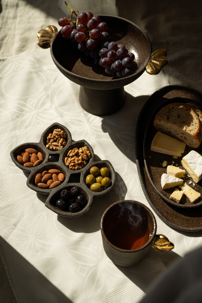 Handmade Oval Stoneware Serving Platter "Pumpernikel"