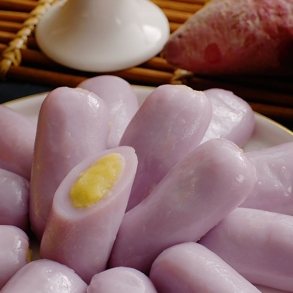 Sweet rice cake balls with black sesame and purple sweet potato — Yankitchen