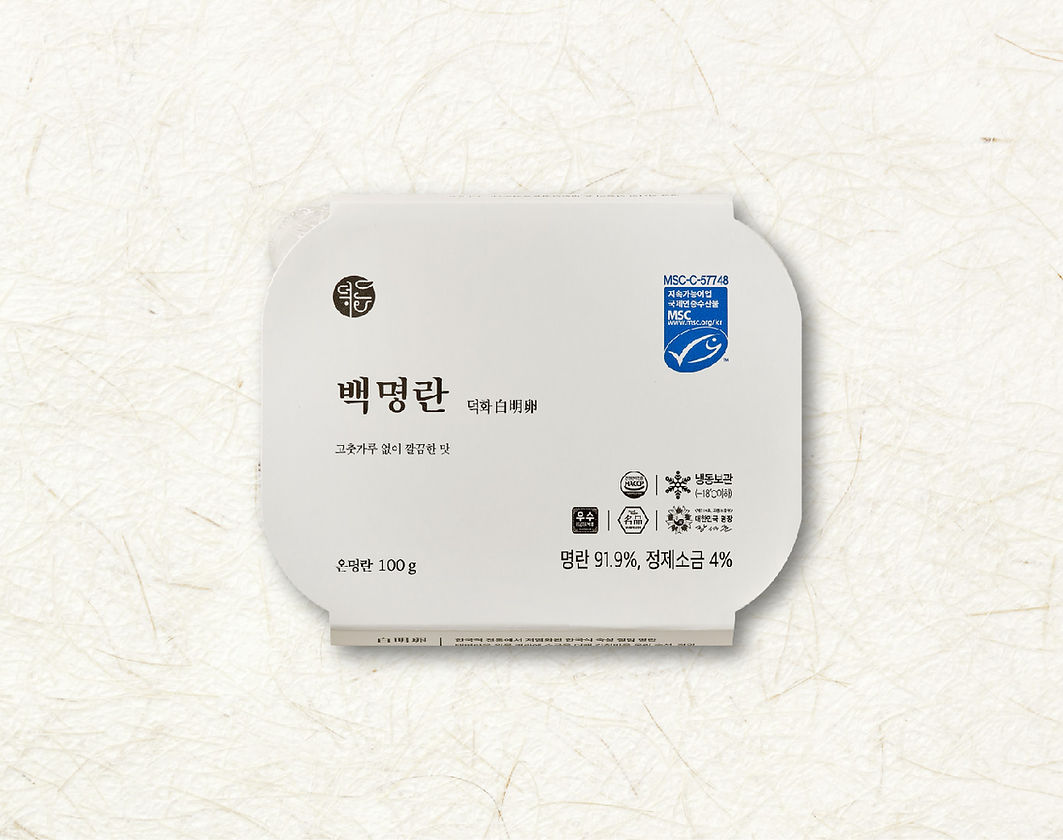 Deokhwa White Pollock Roe 덕화 백명란 100g