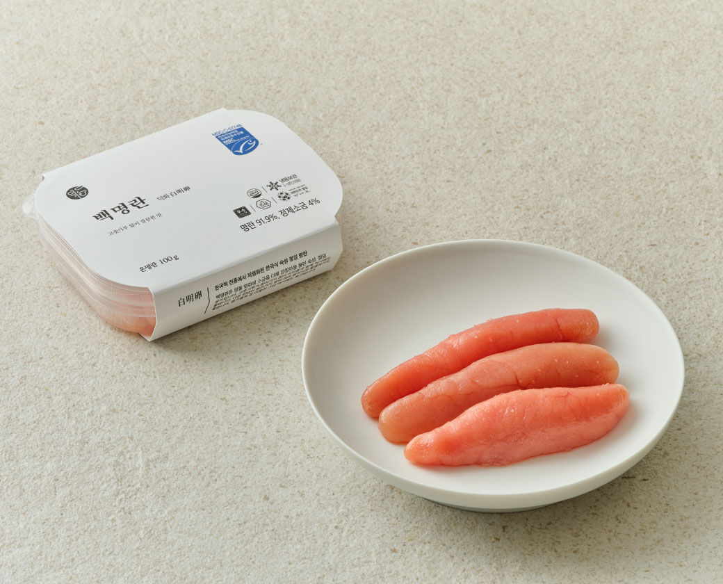 Deokhwa White Pollock Roe 덕화 백명란 100g