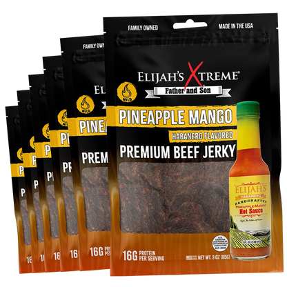 Pineapple-Mango Habanero Beef Jerky - 6 bags (1lb)