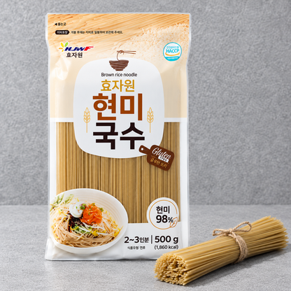 [Hyojawon] 98% Brown Rice Noodles (500g, 17.64 oz)