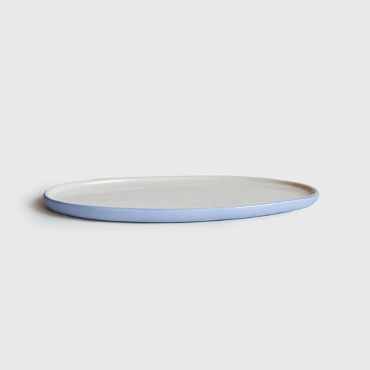Handmade Porcelain Oval Serving Platter. Forget-me-not/Chocolate - MEALTONES